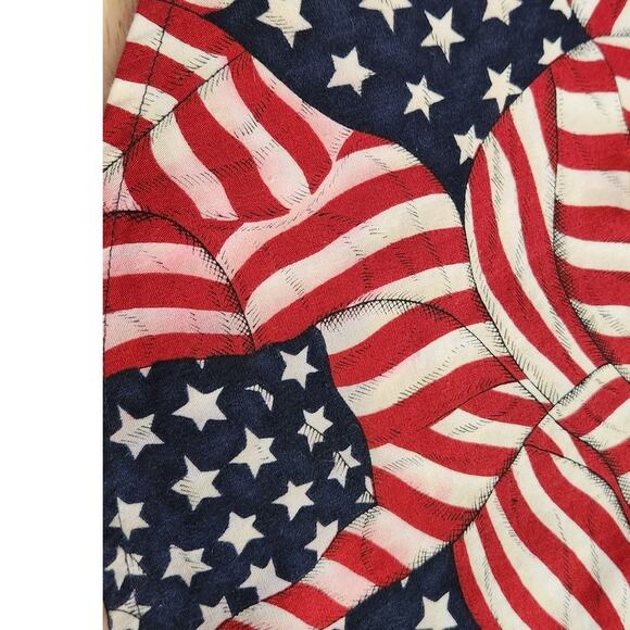Chaps Ralph Lauren Stars Stripes Americana Flag Short Sleeve Shirt Size Medium - Picture 6 of 6
